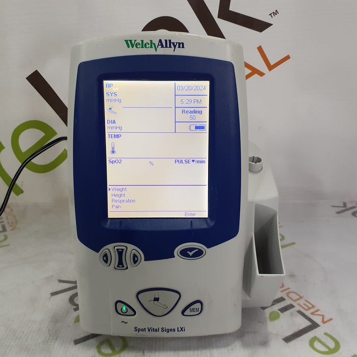 Welch Allyn Spot LXi - NIBP, SureTemp Plus, Nellcor SpO2 Vital Signs Monitor