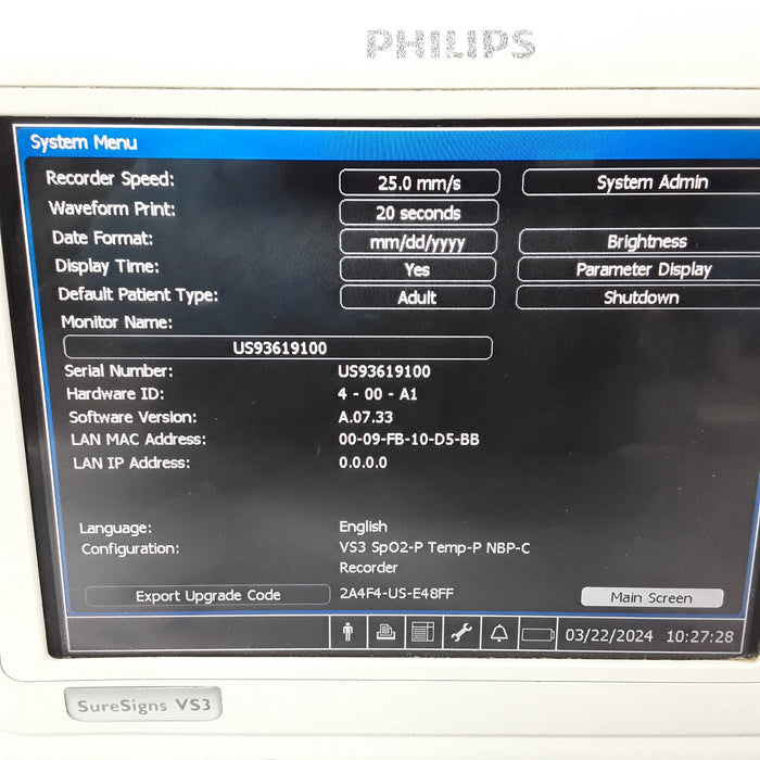 Philips Suresigns VS3 Vital Signs Monitor