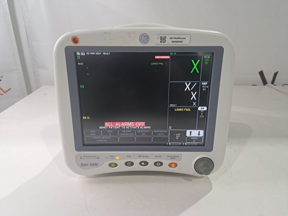 GE Healthcare Dash 4000 - Masimo SpO2 Patient Monitor