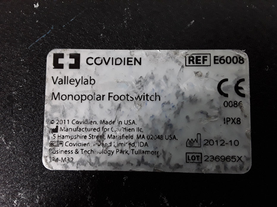 Valleylab E6008 Monopolar Electrosurgical Footswitch