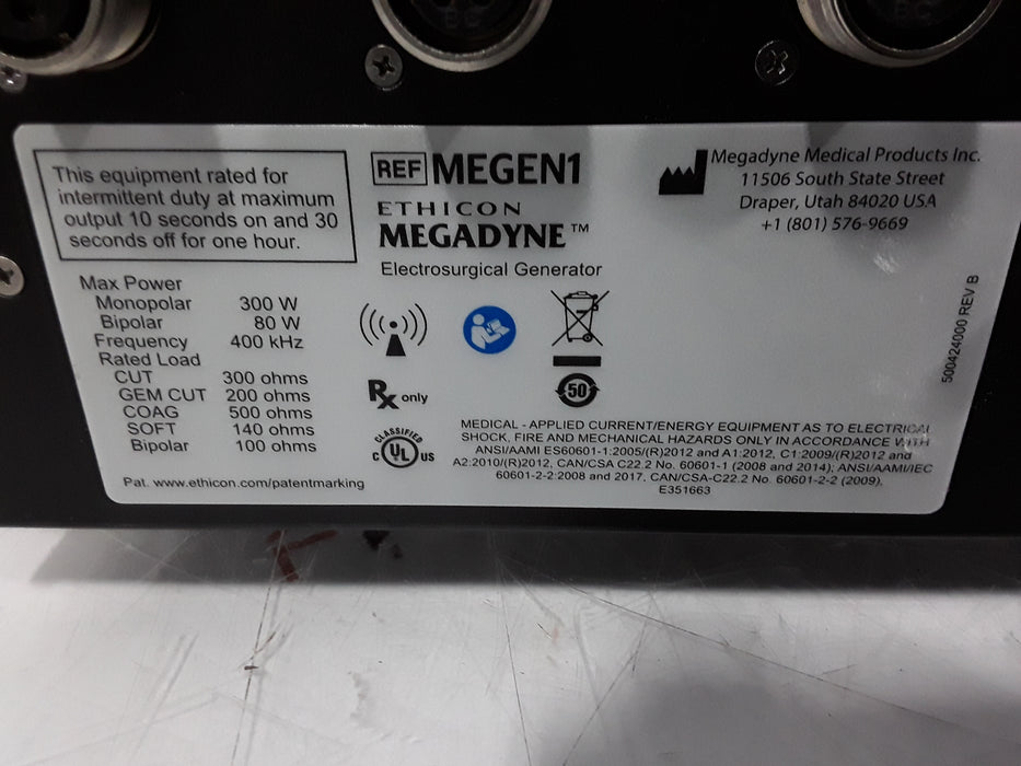 Ethicon Inc. Megadyne MEGEN1 Electrosurgical Generator