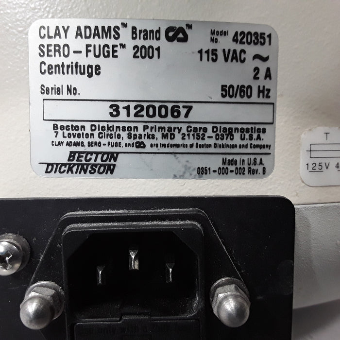 Clay Adams Sero-Fuge 420351 Centrifuge