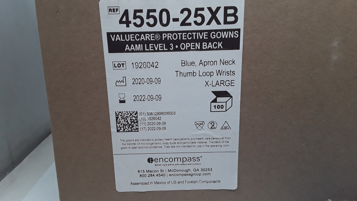 Encompass 4550-25XB Valuecare Protective Gowns AAMI Level 3 XL