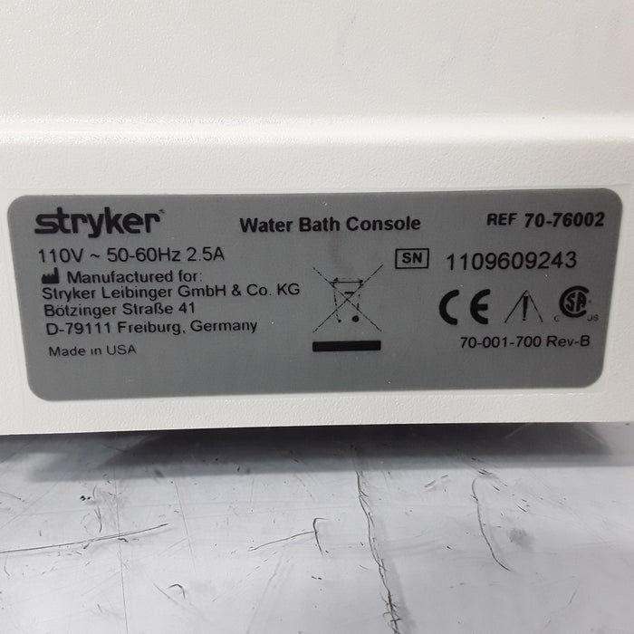 Stryker 70-76002 Water Bath Console