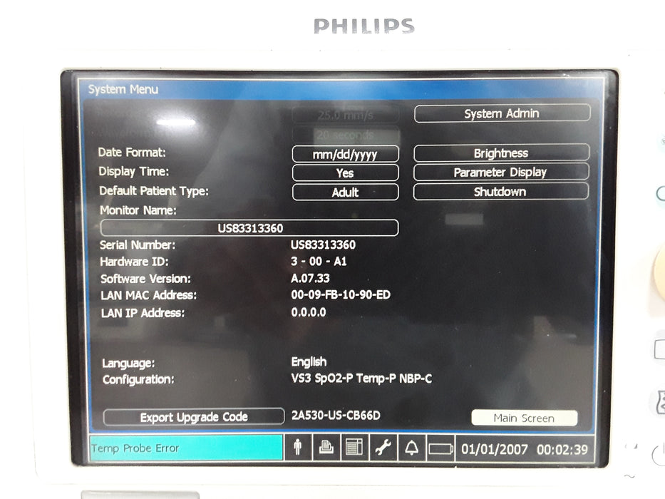 Philips Suresigns VS3 Vital Signs Monitor