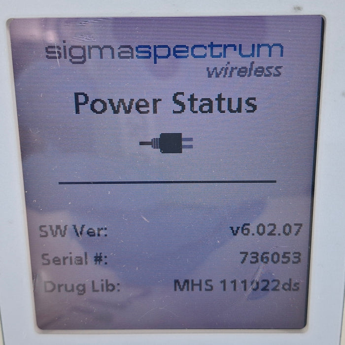 Baxter Sigma Spectrum 6.02.07 with B/G Battery Infusion Pump