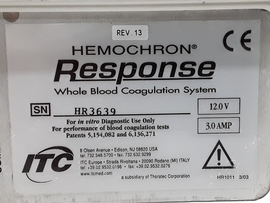 Hemochron Response Whole Blood Coagulation System