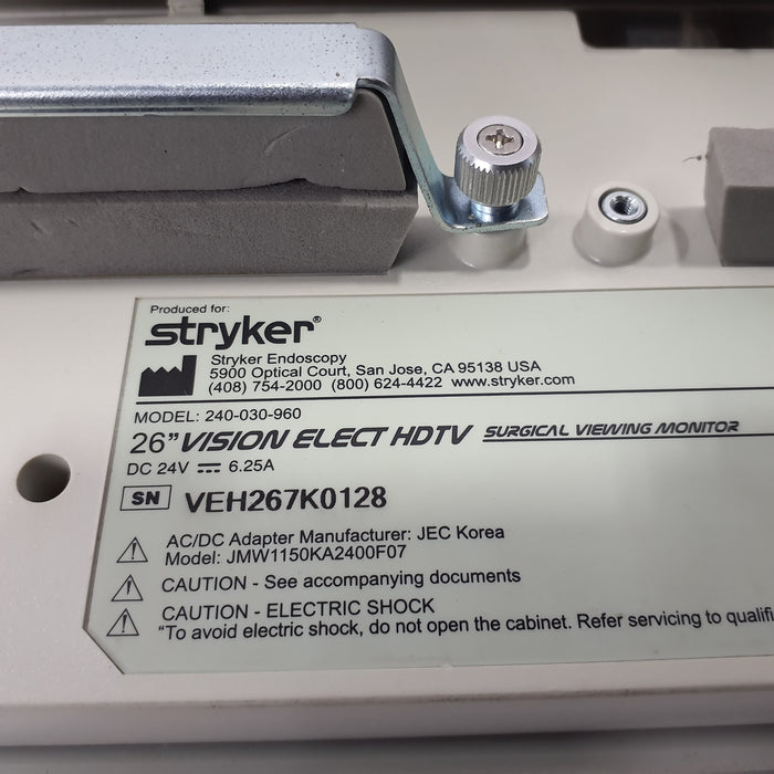 Stryker 26" Vision Elect HD Flat Panel Monitor