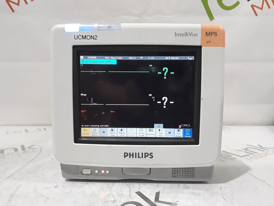 Philips Intellivue MP5 - ECG, Fast SpO2, NIBP Patient Monitor