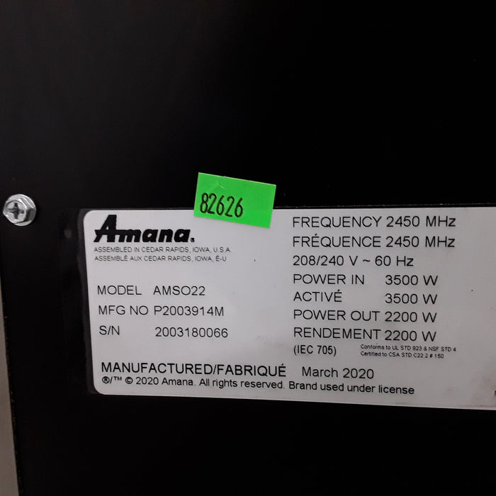 Amana Corporation AMSO22 Microwave Steamer Oven