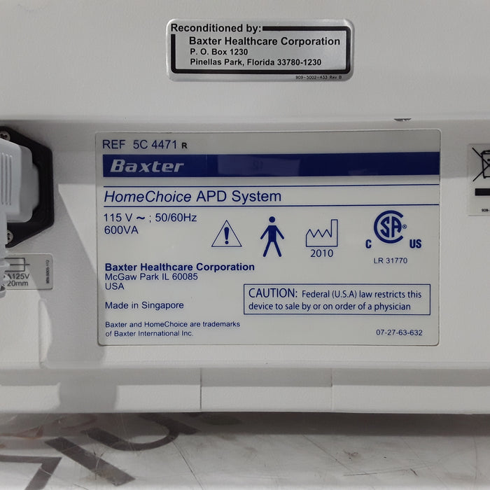 Baxter HomeChoice APD Automated PD Dialysis System