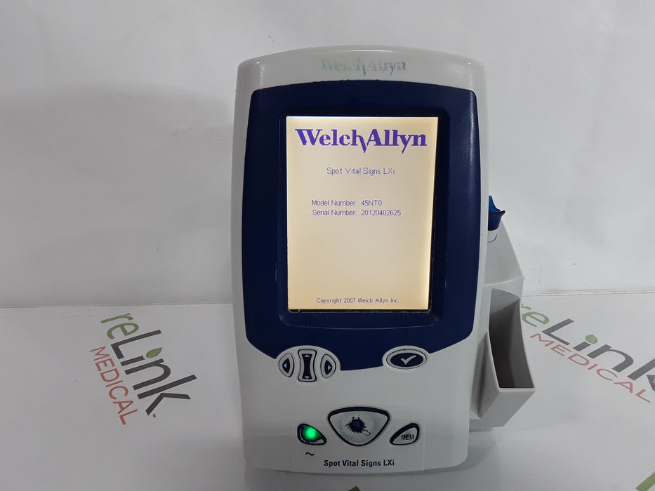 Welch Allyn Spot LXi - NIBP, SureTemp Plus, Nellcor SpO2 Vital Signs Monitor