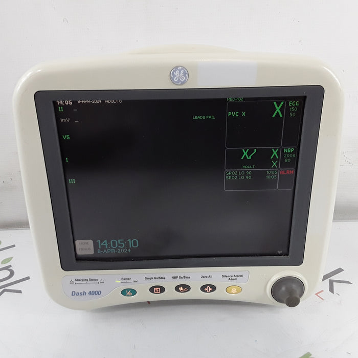 GE Healthcare Dash 4000 - Masimo SpO2 Patient Monitor