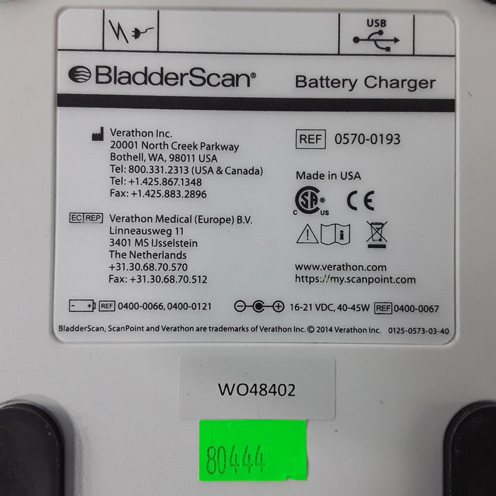 Verathon Medical, Inc BladderScan 0570-0193 Battery Charger