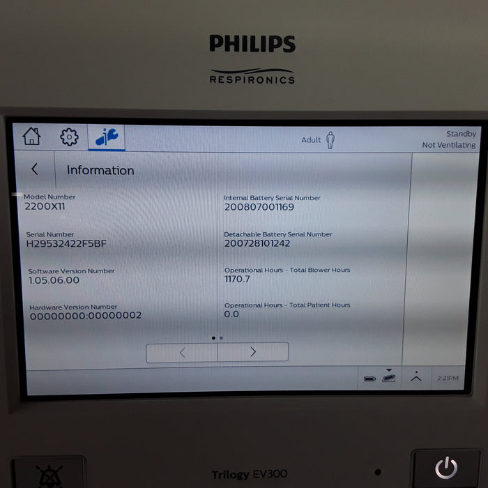 Philips Trilogy EV300 Ventilator