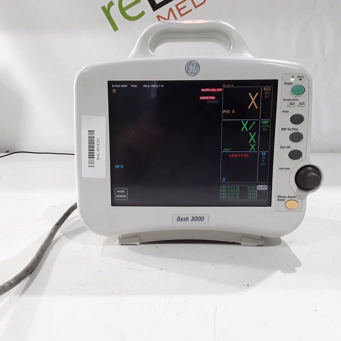 GE Healthcare Dash 3000 - GE/Nellcor SpO2 Patient Monitor