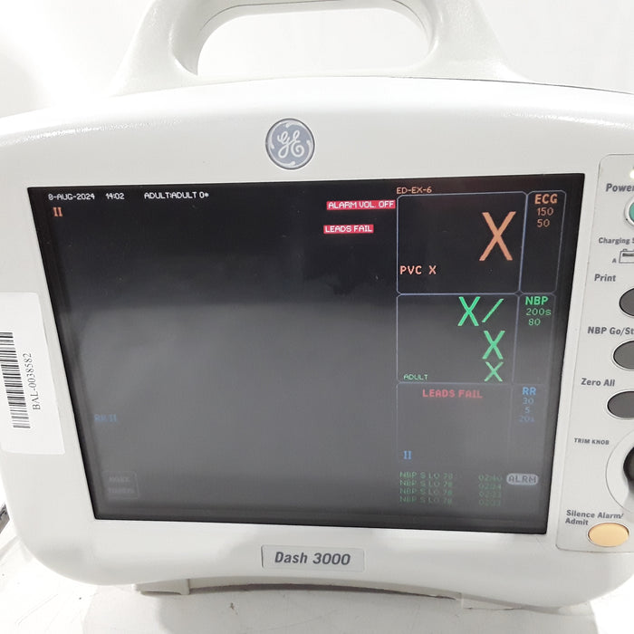 GE Healthcare Dash 3000 - GE/Nellcor SpO2 Patient Monitor