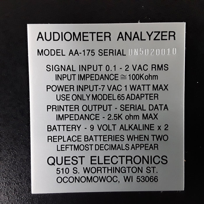 Quest Technologies Audiometric Calibration System