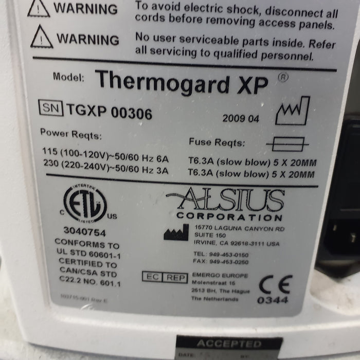 Zoll Thermogard XP Temperature Management System
