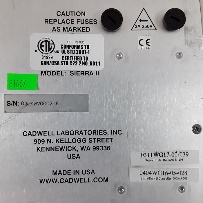 Cadwell Laboratories Inc. Sierra II Wave Console