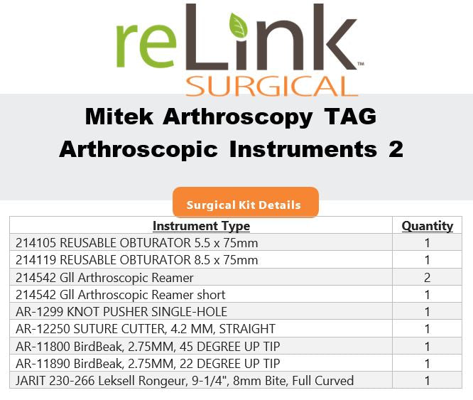 Mitek Arthroscopy TAG Arthroscopic Instruments