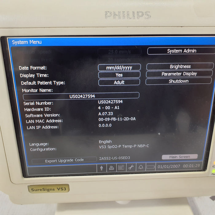 Philips Suresigns VS3 Vital Signs Monitor