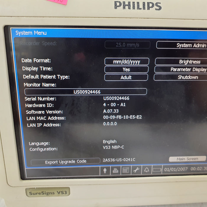 Philips Suresigns VS3 Vital Signs Monitor