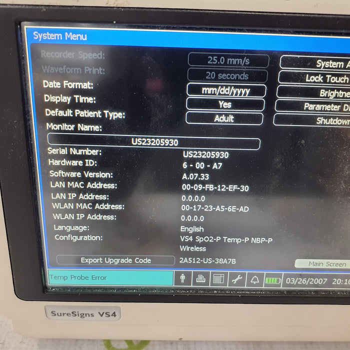 Philips SureSigns VS4 Vital Signs Monitor