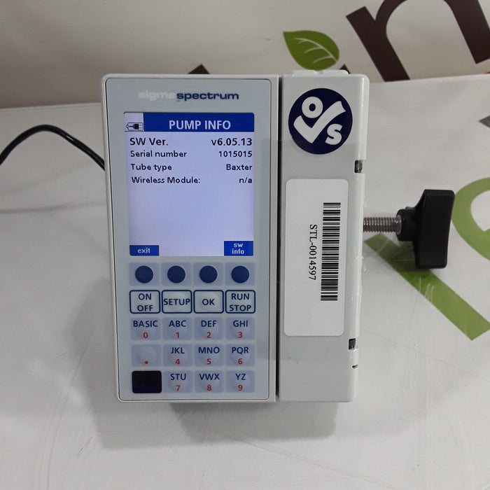 Baxter Sigma Spectrum 6.05.13 without Battery Infusion Pump