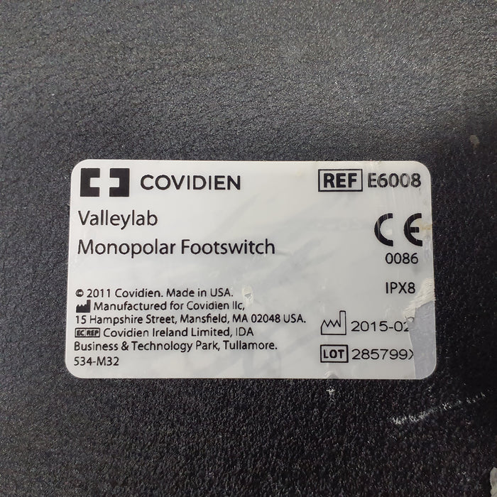 Valleylab E6008 Monopolar Electrosurgical Footswitch