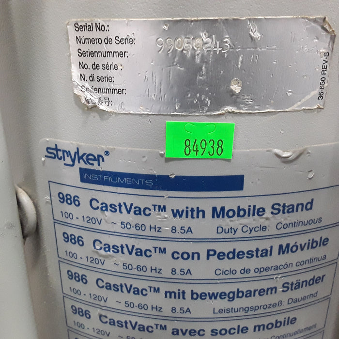 Stryker Castvac 986 Cast Removal Vacuum