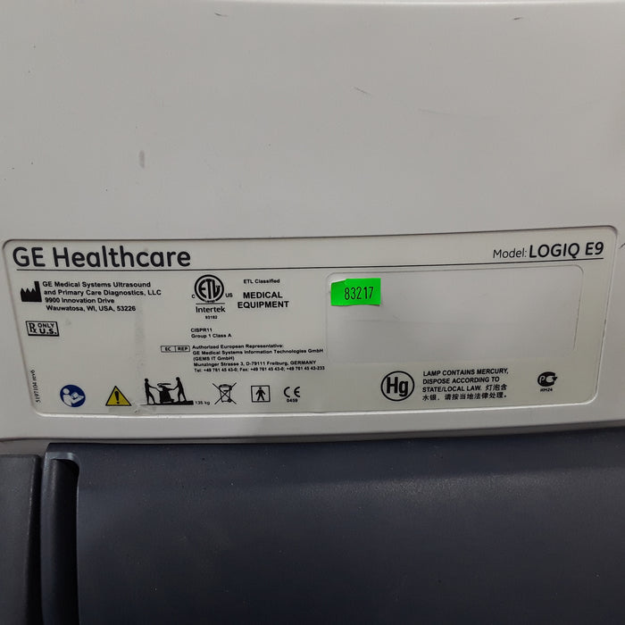 GE Healthcare Logiq E9 Ultrasound