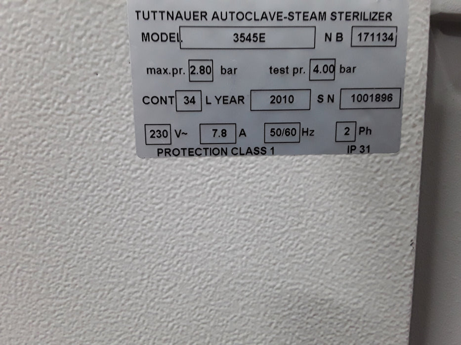 Tuttnauer 3545E Autoclave