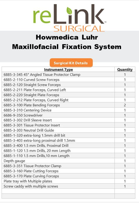 Howmedica Osteonics Corp. Luhr Maxillofacial Fixation System
