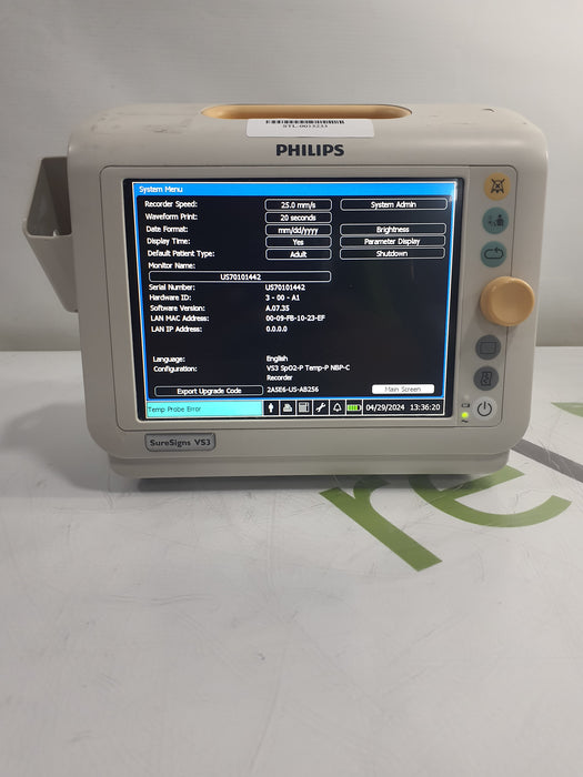 Philips Suresigns VS3 Vital Signs Monitor