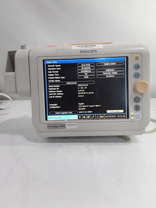 Philips Suresigns VS3 Vital Signs Monitor