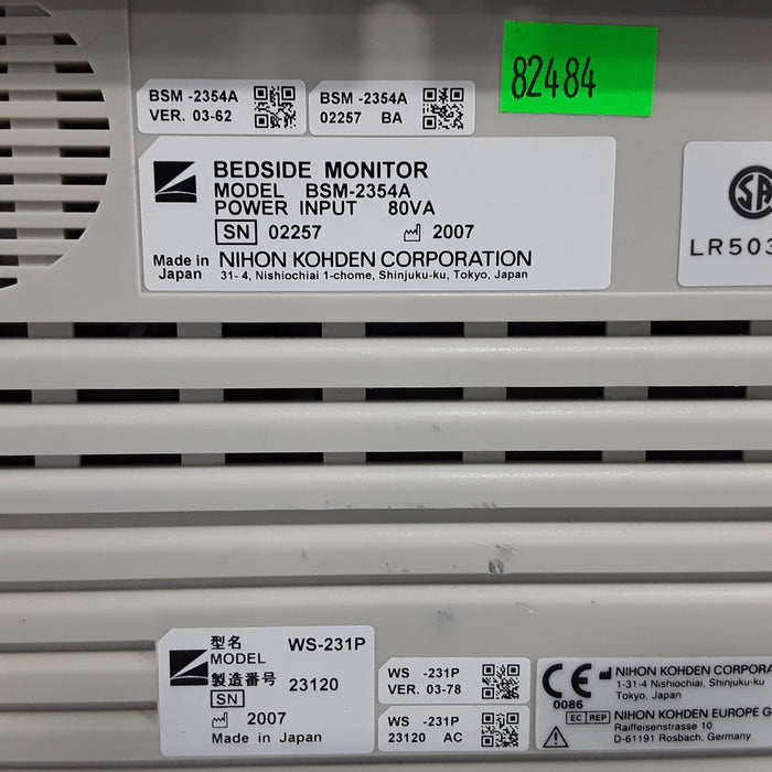 Nihon Kohden BSM-2354A Bedside Monitor