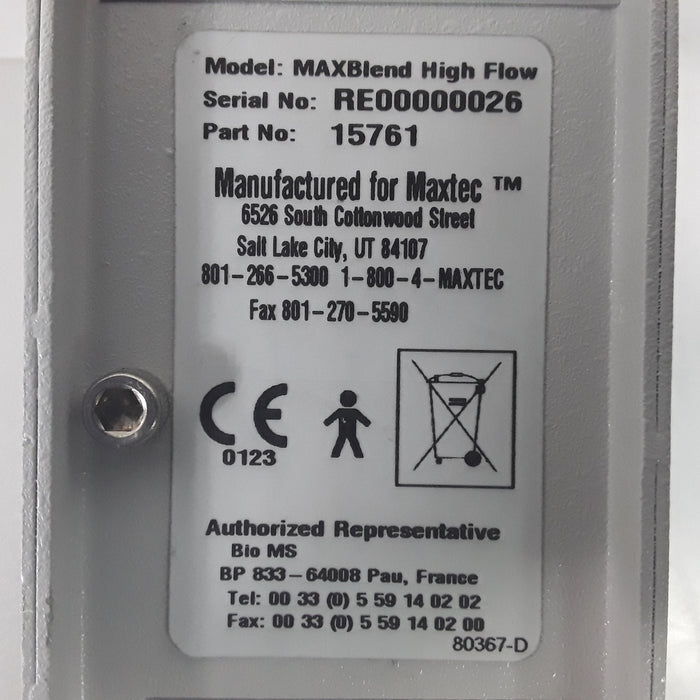 Maxtec, Inc. MAXBlend High Flow Air/Oxygen Blender