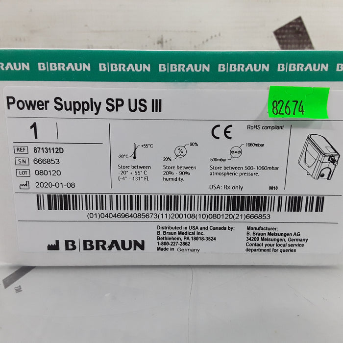 B. Braun 8713112D Power Supply SP US III