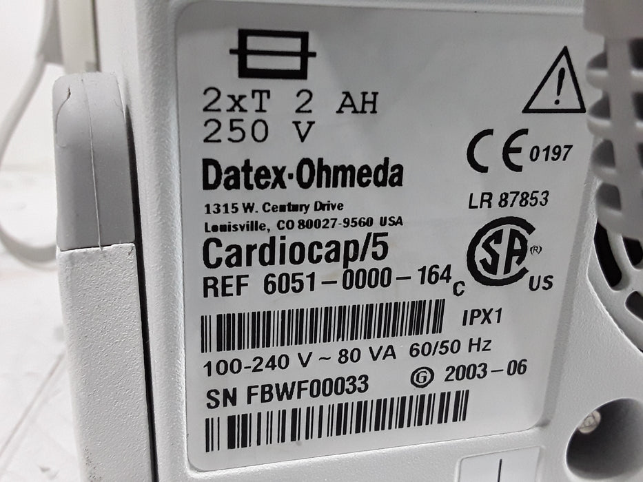 Datex-Ohmeda Cardiocap 5 Anesthesia Monitor