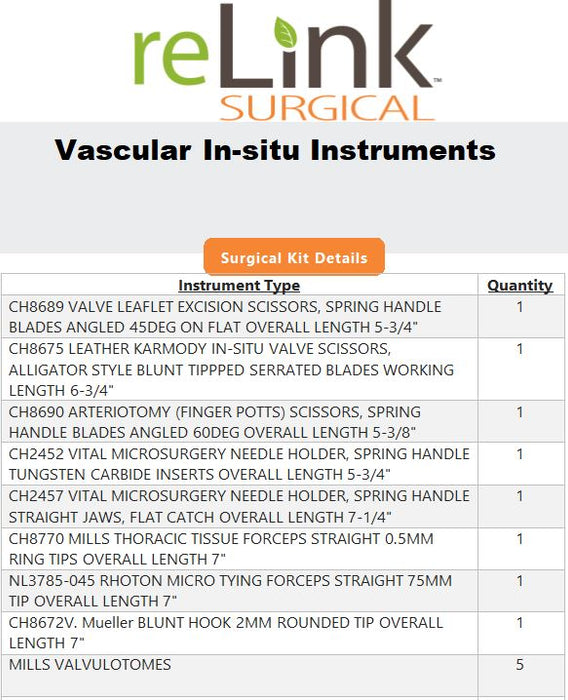 V. Mueller Surgical Vascular In-situ Instruments