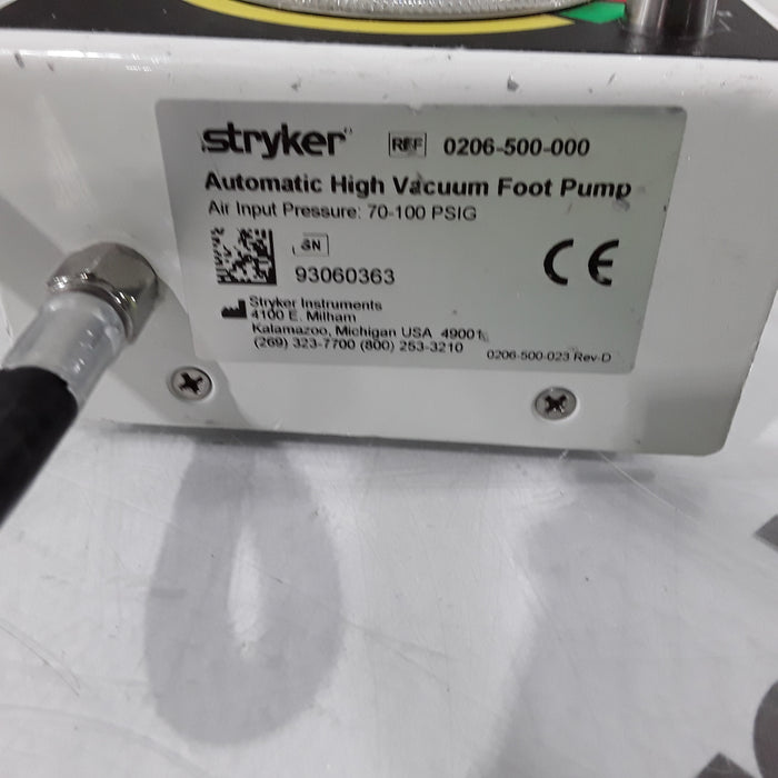 Stryker 206-500 Automatic High Vacuum Foot Pump
