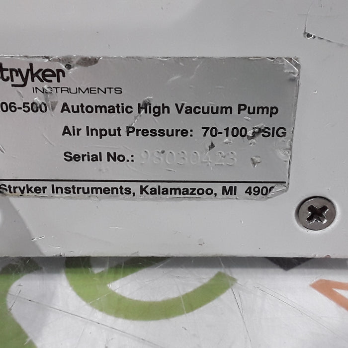 Stryker 206-500 Automatic High Vacuum Foot Pump