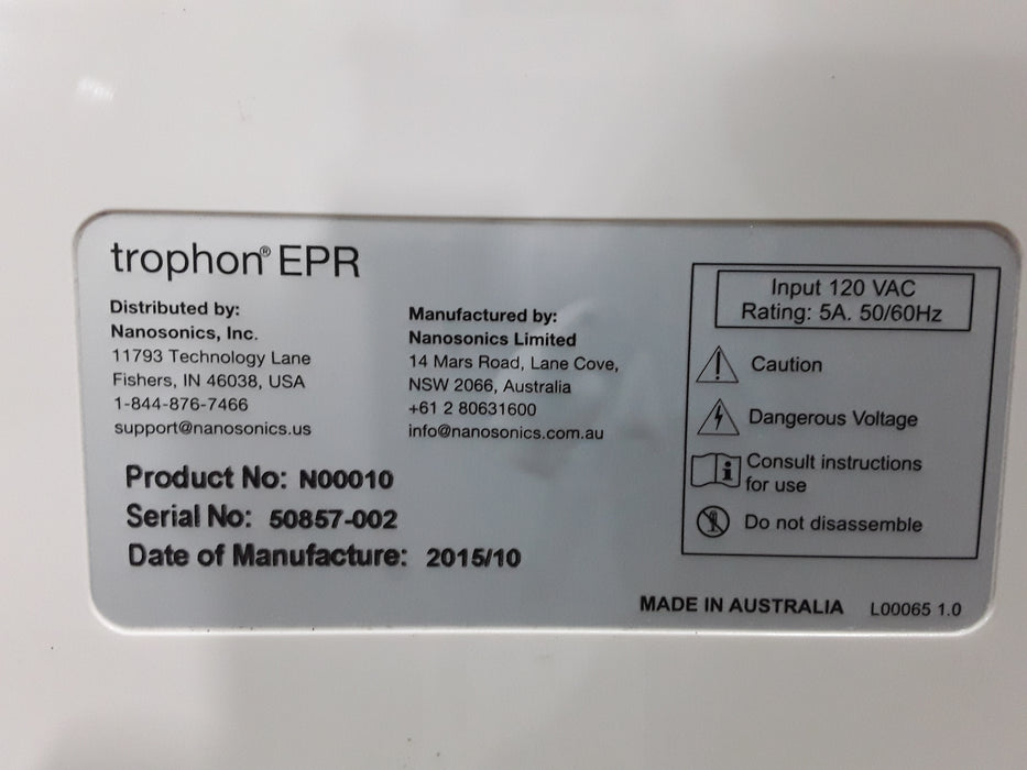 NanoSonics Trophon EPR High Level Disinfection