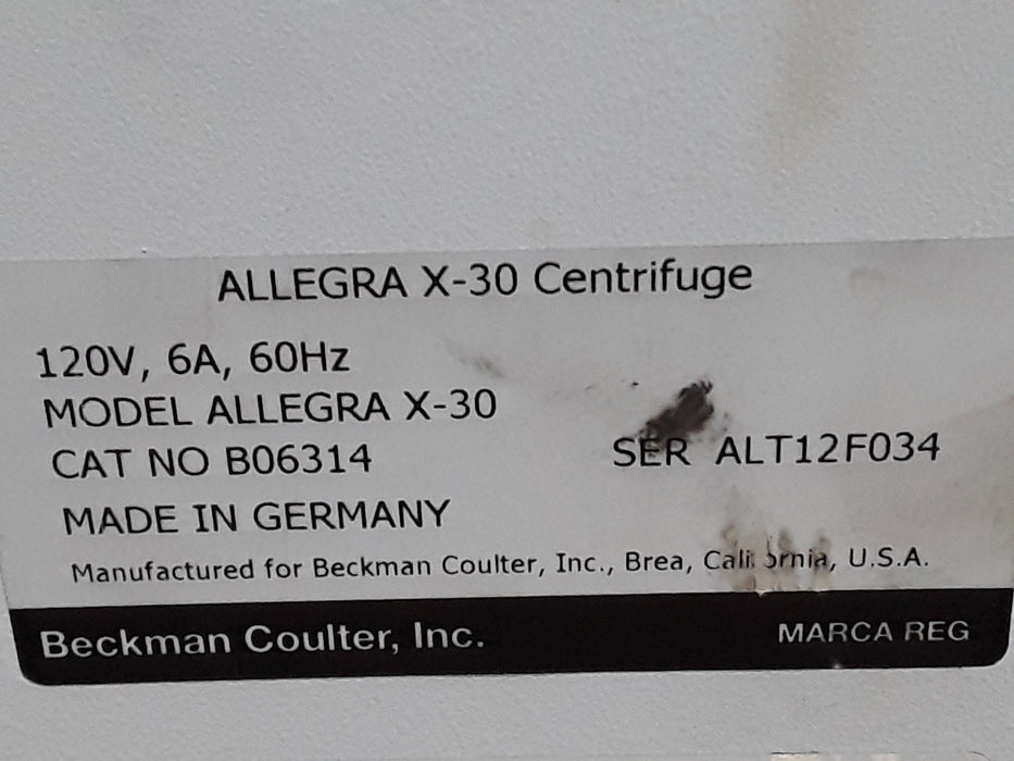 Beckman Coulter Allegra X30 Centrifuge