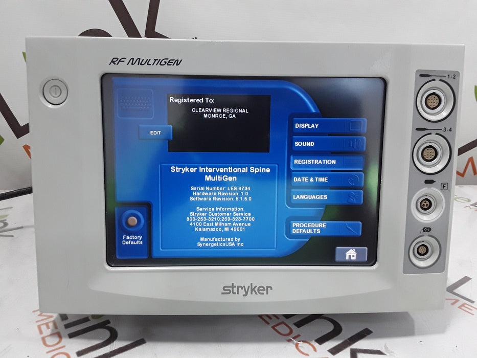 Stryker RF Multigen 0406-900-000 Radiofrequency Generator