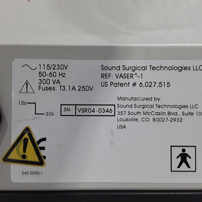 Sound Surgical Technologies LLC VASER-1 Liposuction Unit