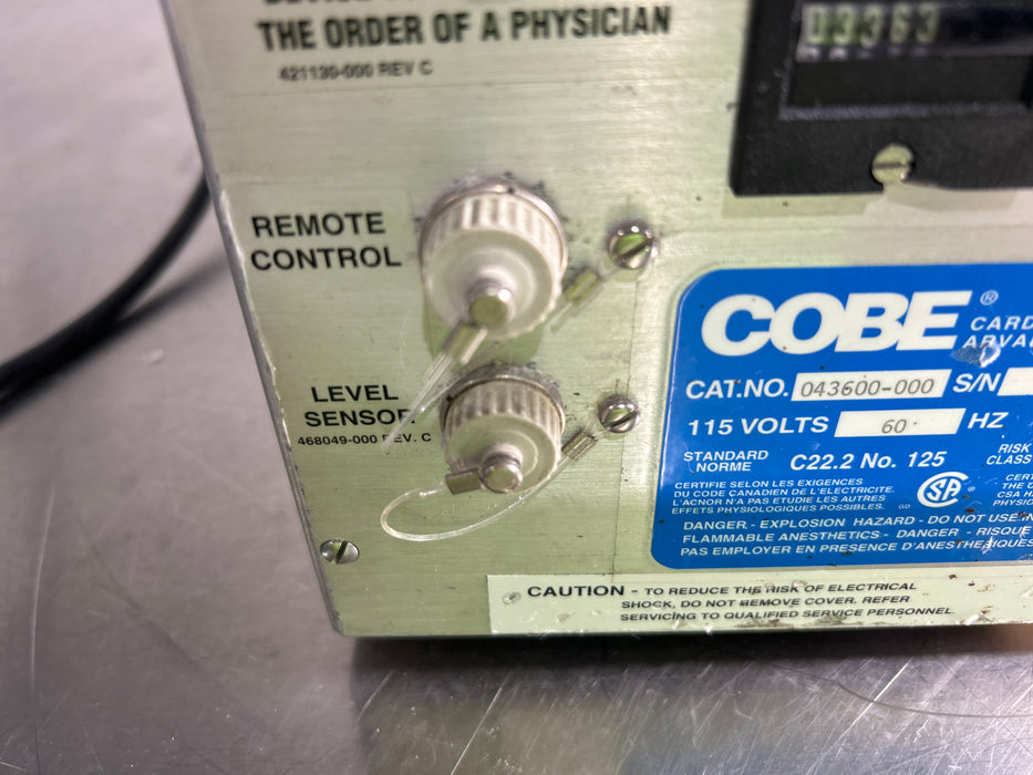 Cobe 043600-000 Perfusion Roller Pump
