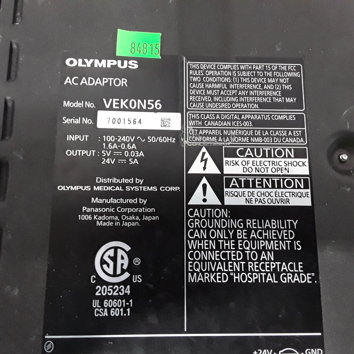 Olympus VEK0N56 Surgical Display AC Adapter