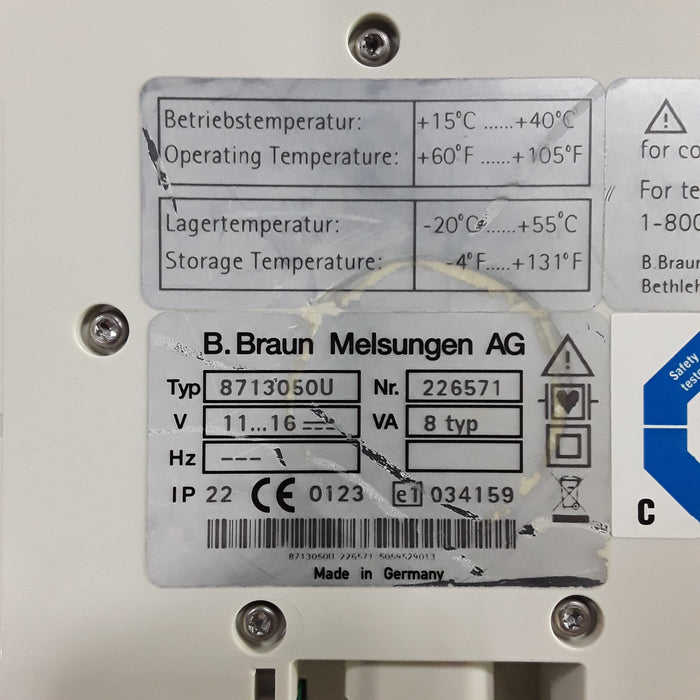 B. Braun Infusomat Space w/Pole Clamp & AC Adapter Infusion Pump